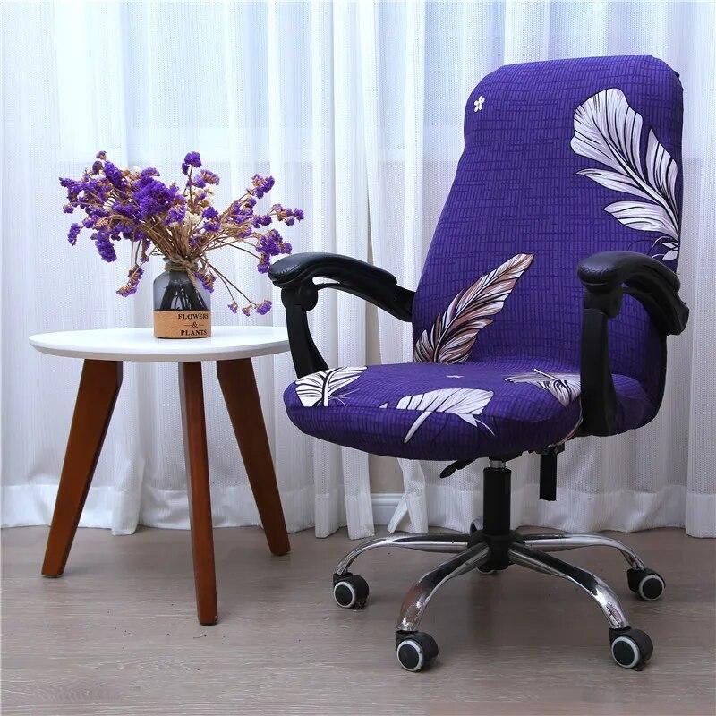 Office Rotating Computer Chair Cover Elastic Printed Chair Covers Anti-dirty Washable Lift Seat Protector Case for Meeting Room