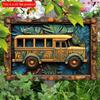 2d Flat 30*20cm, Vintage Indian Bus Wooden Wall Art, Wooden Sign for Bedroom, Living Room and Office Decor, Perfect for Room Decor, for Home, Kitchen