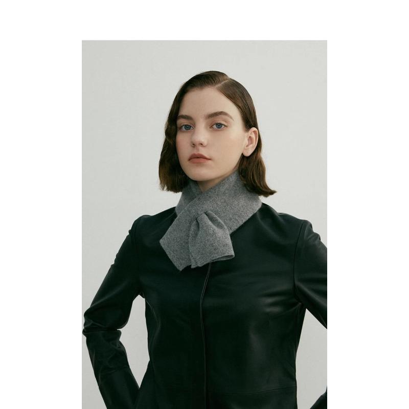 Wool Color Blocked Cross Scarf Cashmere Like Knitted Warm and Versatile Student Scarf