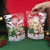 Christmas Transparent Cookie Bags Snowman Snowflake Pattern Baking Candy Biscuits Packaging Bags Xmas Gifts Bags