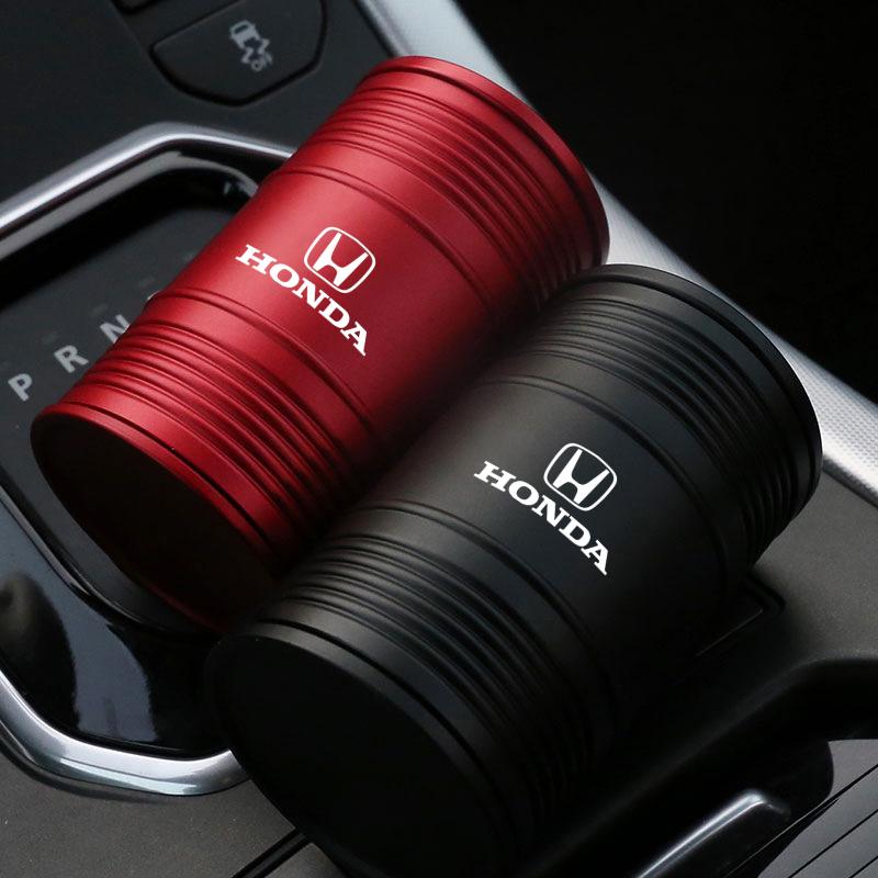 CKNJU1 Oil Drum Styling Car Ashtray Aluminum Cigarette Butt Box For Honda Civic Accord Crosstour Spirior Odyssey Avancier UR-V Sienna