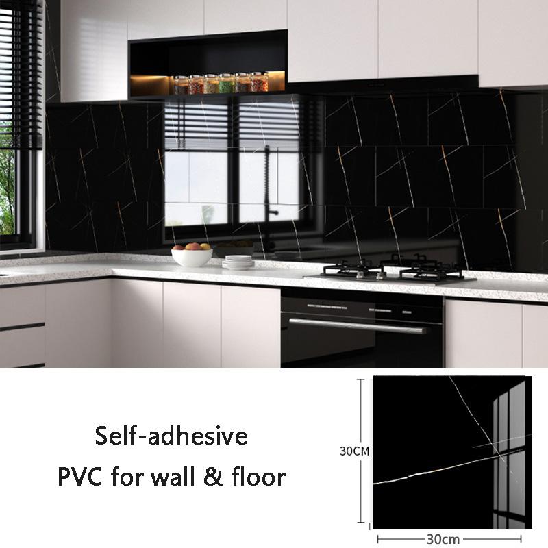 Self-adhesive Imitation Marble Wall Stickers 30x30cm PVC Floor Stickers Waterproof Bathroom Living Room Kitchen Decoration Decal