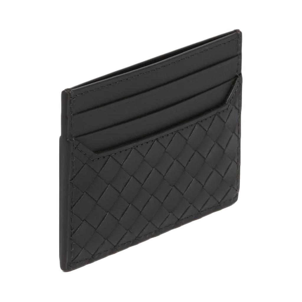 Bottega Veneta Плетеный Держатель для карт из телячьей кожи Мужской Держатель для карт Темно-зеленый 817397V4LQ13009