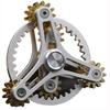 Pure Brass Fidget Spinner Gears Linkage Fidget Gyro Toy Metal DIY Hand Spinner with Multiple Premium Bearings (12 Bearings White)