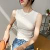 Anti-light Sleeveless T-shirt Women's Summer New Waistcoat Crew Neck Tight Bottoming Top