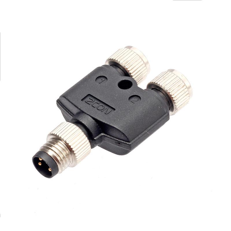 Waterproof Y type Split-line M8 Connector Male Female Plug With 1M Wire Cable Thread Docking for Camera Monitor Medical Ebike