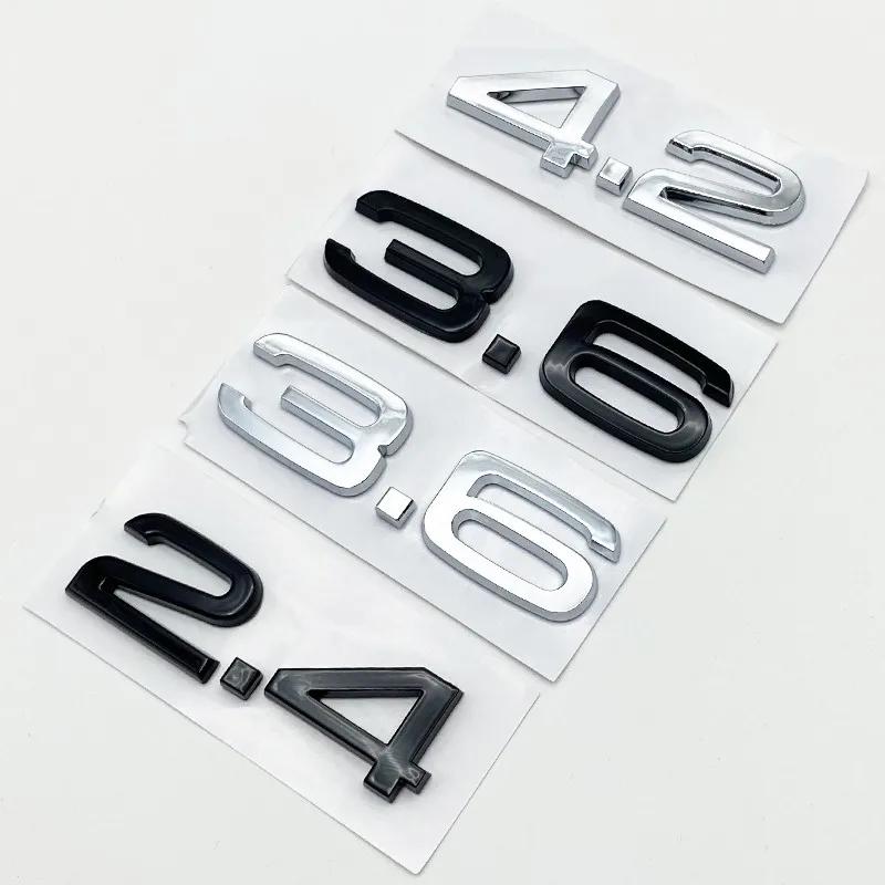 2026 Hot 3D 2.4 3.6 4.2 Car Trunk ABS Badge Emblem For Car Rear Tailgate Fender Door Adhesive Badge for Audi A4 A5 A6 A7 A8 Q3 Q5 Q7