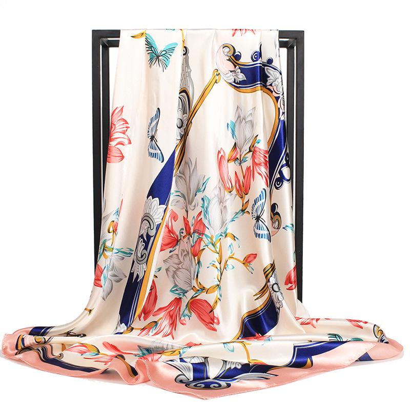 High-quality Luxurious Silk Scarves Headband Scarfs Neck Scarf For Women Chain Silk Scarf Women's Decorative Shawl