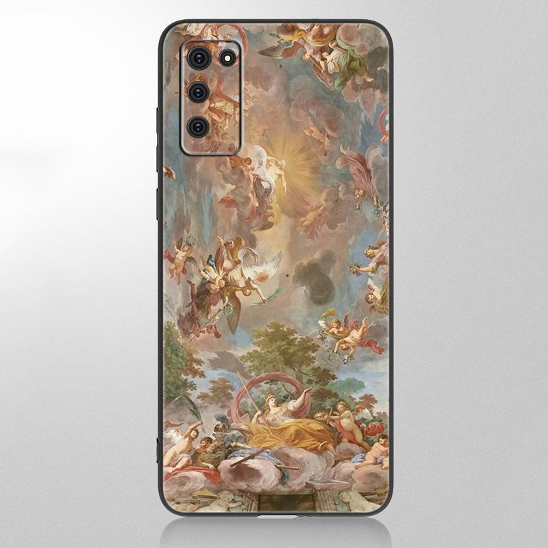 Чехол с рисунком в стиле Ренессанс для Samsung Galaxy A12 A02S A22 A32 A52 A72 A71 A51 A41 A31 A21 A11 A50 A70 A10S A20S, черный чехол