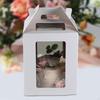 Box Tiered Cake Take Out Transport Container Dustproof Food Storage Portable with Window for