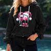 Women's Christmas Print Loose Casual Long Sleeve Hooded Sweatshirt
