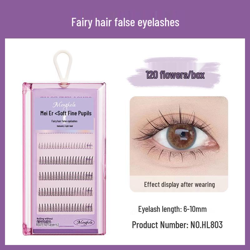 Накладные ресницы Menghela Big Eye Natural Curled - Тонкая ножка, отдельные пучки для удлинения