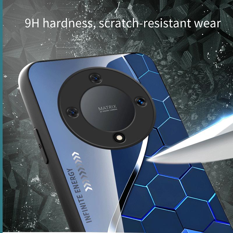 Жесткий закаленный стеклянный чехол для Honor Magic8 7 Lite X9d X9c Защитная крышка Задняя панель с градиентным узором Fundas