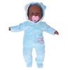 16inch Reborn Doll Black Skin Color Simulation Soft Vinyl Lifelike Baby Doll with Pacifier