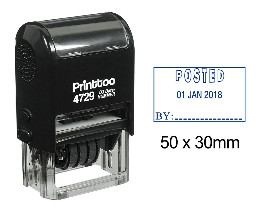 Printtoo Самоклеящийся штамп с датой и местом для подписи, резиновый документ