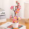5 Colors Artificial Potted Plant 11*27cm Simulated Tree Ornaments New Plum Blossom Pot
