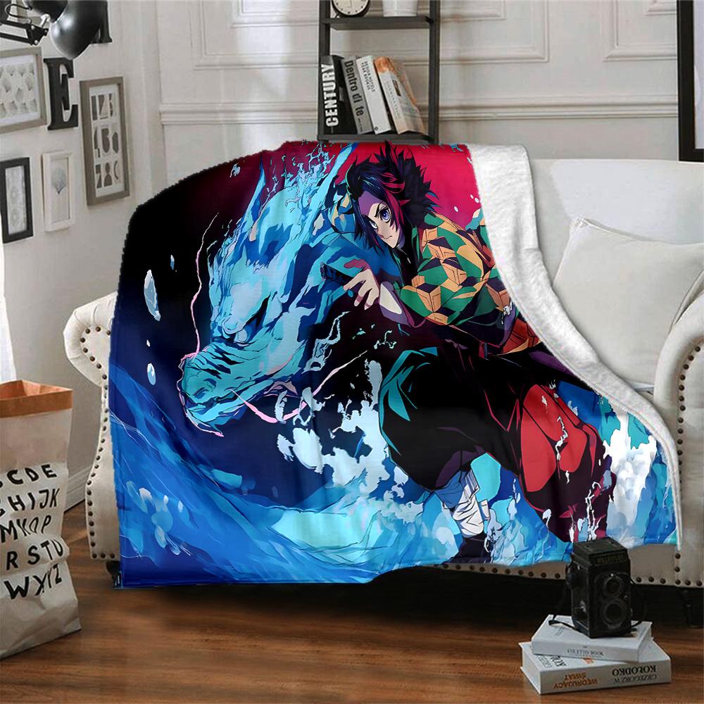Butterfly Nezuko Fantasy Flannel Blanket, Soft Polyester, Modern Design, All-Season for Camping, Travel, Gifts for holidays or birthdays