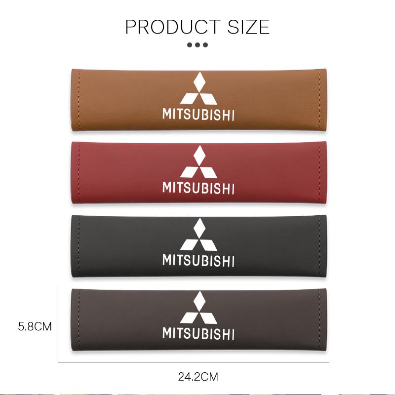 Car Pu Leather Seat Belt Shoulder Protection Set Interior Accessories For Mitsubishi Lancer Mirage ASX Pajero Ralliart Outlander