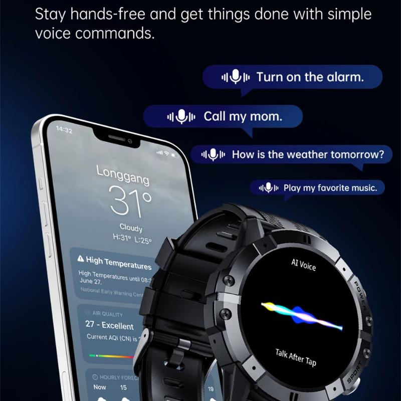 2025 Новые уличные мужские умные часы Bluetooth-звонок Смарт-часы Фитнес-трекер Часы IP68 Водонепроницаемые часы Женские для iOS Android