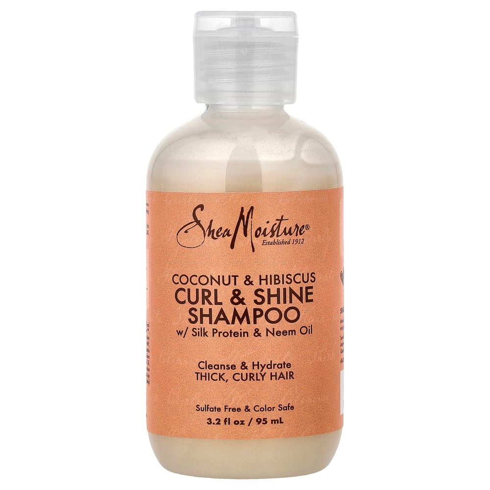 Шампунь SheaMoisture Curl & Shine для густых кудрявых волос, Кокос и Гибискус, 95 мл (3,2 жидких унции)