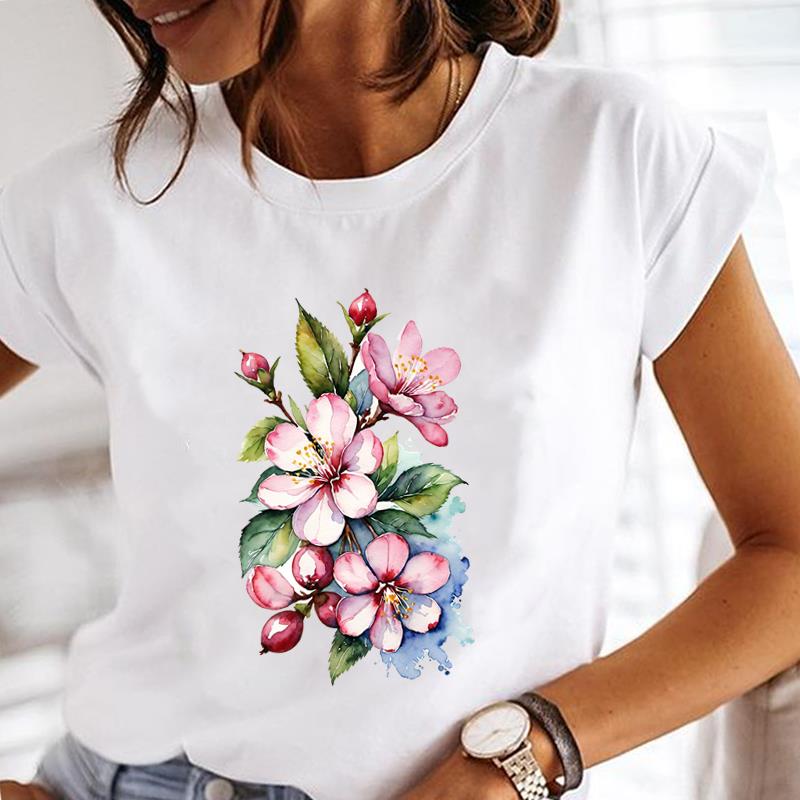 (Asian Size) Women Tee Top Clothing Trend Style Cute 90s Casual Printing Short Sleeve T Shirt Fashion Printed Lady Female Graphic T-shirts