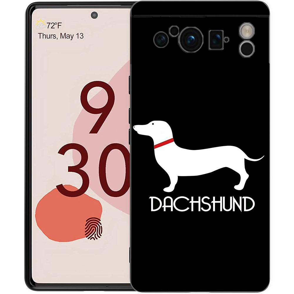 Dachshund Sausage Dog Phone Case For Google Pixel 10 9 8 7 Pro 9A 8A 7A 6A 6 Pro XL Soft TPU Bumper Black Cover