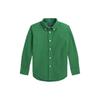Polo Kids Ss23 Solid Color Logo Embroidered Single-Breasted Casual Long Sleeve Shirt Kids Shirts Green 323850927-005