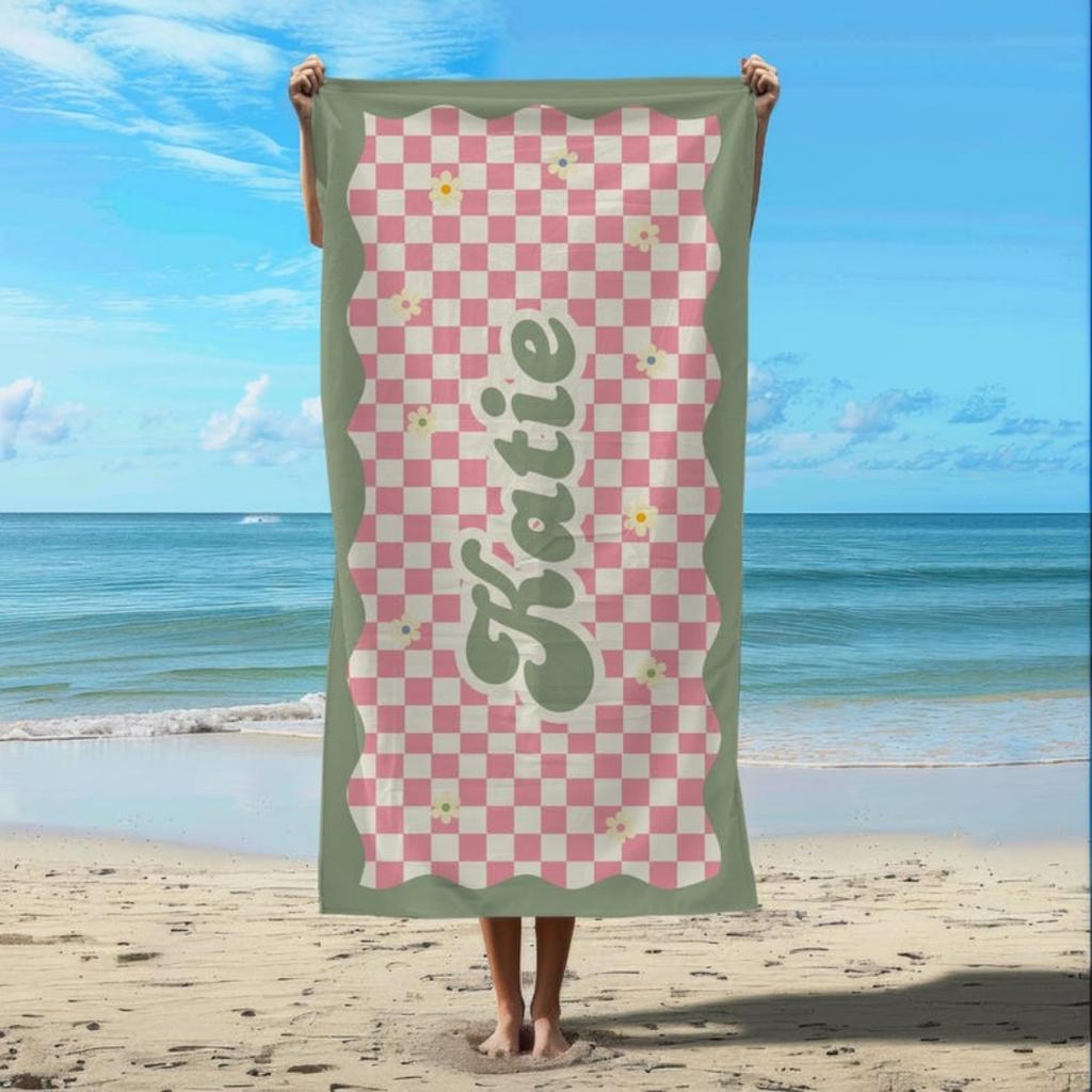 Custom Name Beach Towels Microfiber Towel Anti-Sand Quick-Drying Bath Towel Personalized For Birthday Gifts Holiday Travel Swim