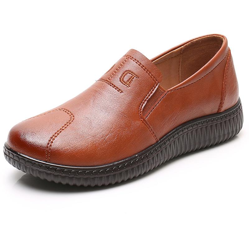 Ретро Коричневые Мокасины Женские Повседневные На Танкетке Кожаные Кроссовки Женские Оксфорды Балетки Маме Удобные Лоферы Большого Размера