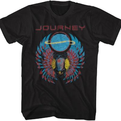 Футболка с коротким рукавом для взрослых Journey Logo Scarab & Orb в винтажном стиле, с графикой 80-х