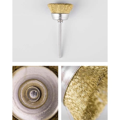 BIUTEFOR Wire Brush, Brass Brush, 3 Types, Mini Router Brush, Polishing Brush, DIY Rust Removal Tool