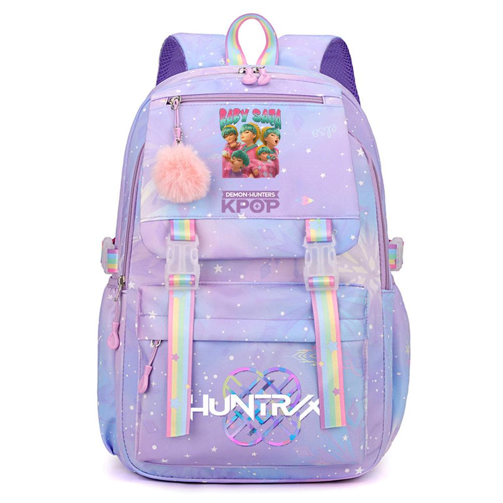 Anime K-Pop Demon Hunters Printed Large Capacity Waterproof Backpack Teenger Student Girl Boy Schoolbag Bookbag Women Waterproof Travel Bag Rucksak