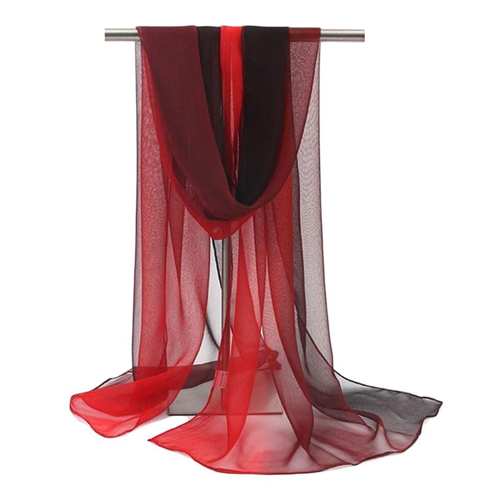 Sun Protection Shawls Gradient Solid Color Pashmina Summer Wrap Hijab  Women