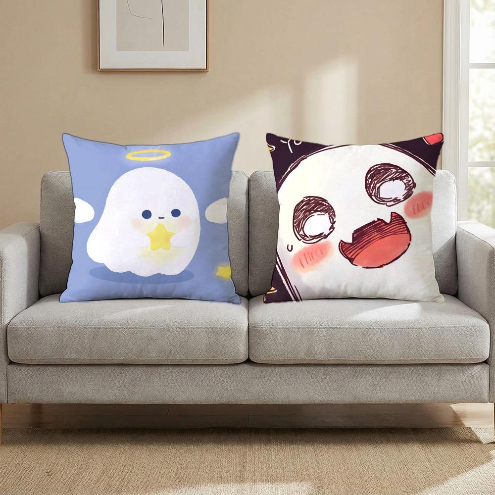 Cute Cute Ghost Cushion Cover Cushion Cover Set 4Pcs 50X50 45X45 40X40 Pillowcase Decorative Sofa Home Decor