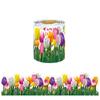 5/10M/Roll Tulip Flower DIY School Blackboard Classroom Floral Bulletin Border Mother's Day Coated Paper Bulletin