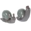 Lurrose Snail Figurines, Set of 2, Realistic Design, Ceramic, Brown Pets, Home Decor, Living Room, Bedroom, Office, Windowsill, Coffee Color