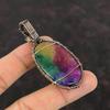 Tree Of Life Rainbow Solar Quartz Druzy Pendant Copper Wire Wrapped Pendant Moonstone Pendant Real Gemstone Pendant Handmade Copper Jewelry