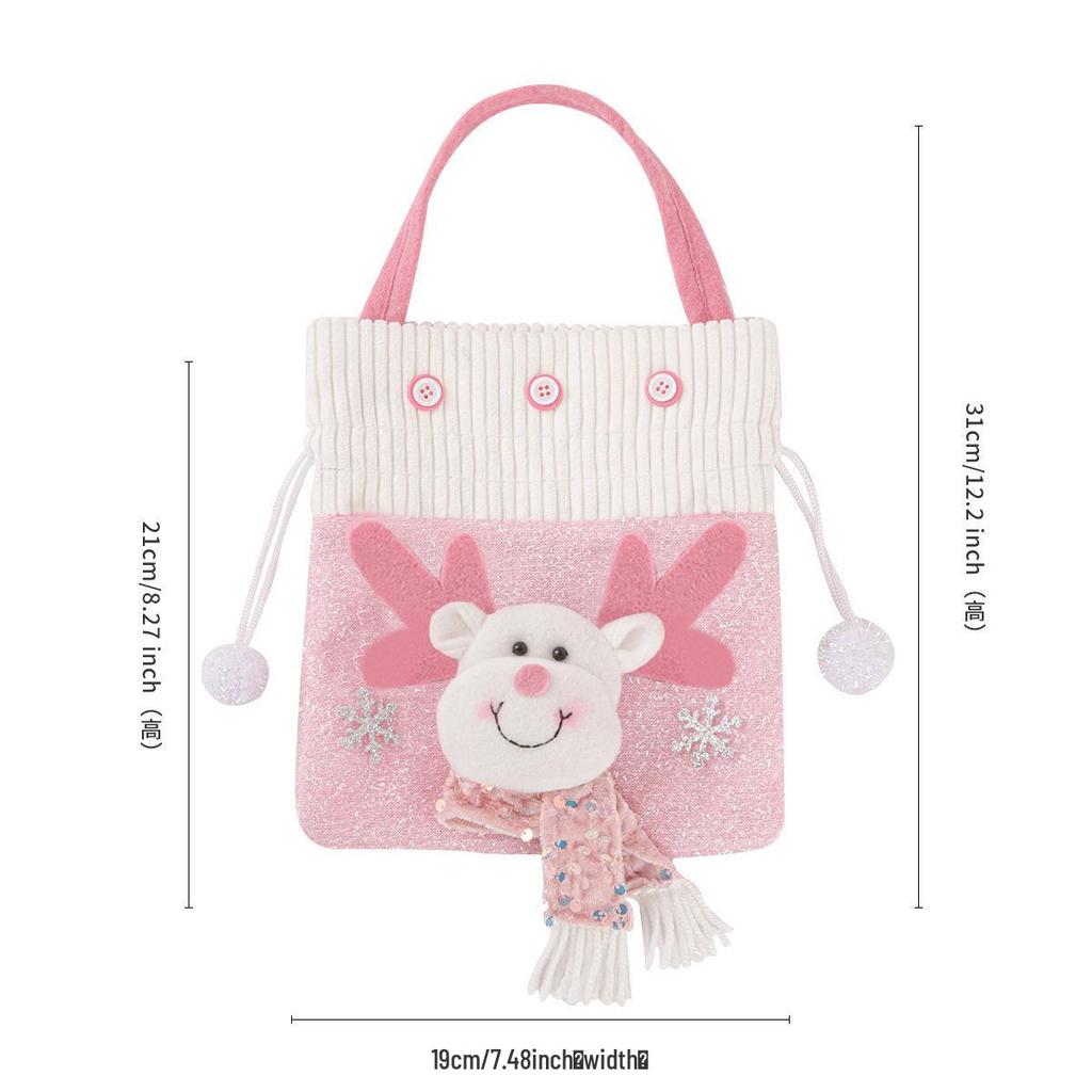 Рождественские подарочные сумки: Детский мультяшный декор в виде конфет и яблок в форме Санты и елки