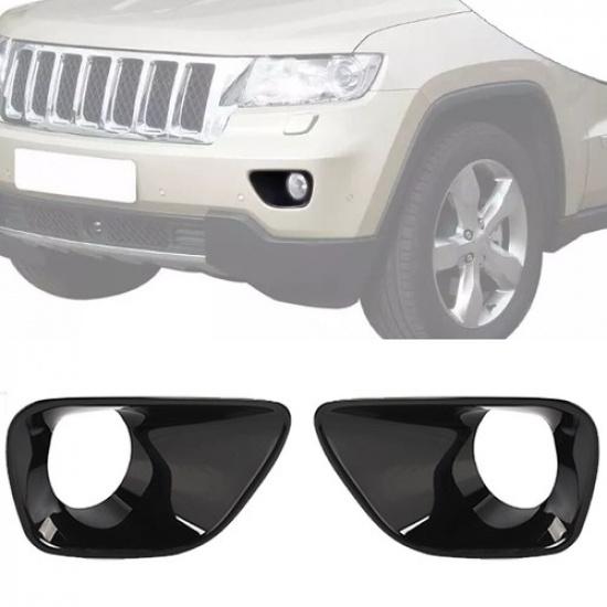 Front Fog Light Cover Fog Lamp Frame Trim For Jeep Grand Cherokee 2011-13 Black