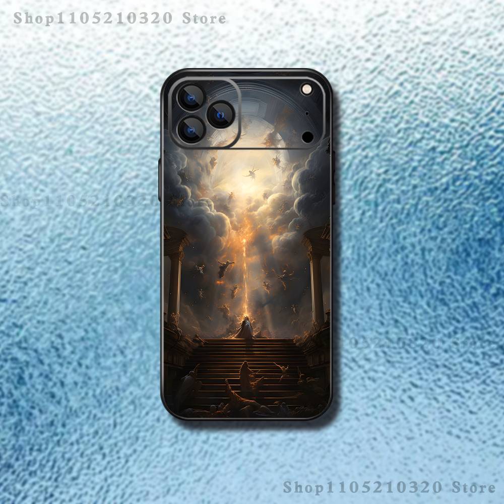 Чехол для телефона 'Падший Ангел Живопись' для iPhone 17,16,15,14,13,12,11,Pro,Max,Plus,E,Air,Mini Защитный Черный Чехол