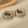 INS Модные Геометрические Минималистичные Серьги-Клипсы C-образной формы из Нержавеющей Стали с Покрытием из 18-каратного Золота, Не Тускнеющий Титан.