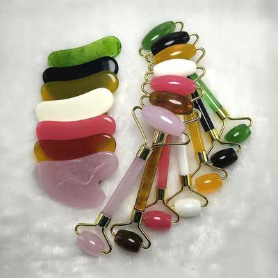 2 шт., роликовый массажер для лица, скребок Гуа Ша, набор для лифтинга лица, массажер для похудения, массажер для лица