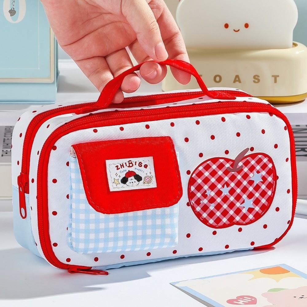 Large Opening Pen Bag Large Capacity Stationery Bag Sweet Pencil Case Gift