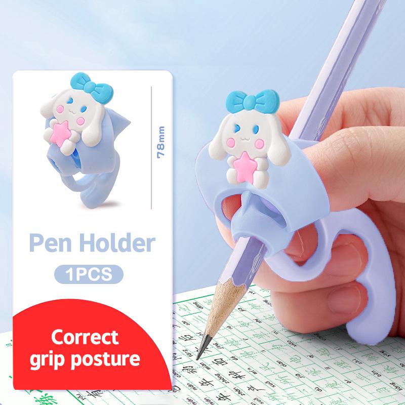 Силиконовые ручки для карандашей для детей, держатель для карандашей для письма, пять фиксированных пальцев, ручка для коррекции осанки при письме