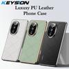 KEYSION Luxury Grid Pattern PU Leather Case for Huawei Nova 13 Pro Plating Hard PC Shockproof Phone Cover for Huawei Nova 13 Pro