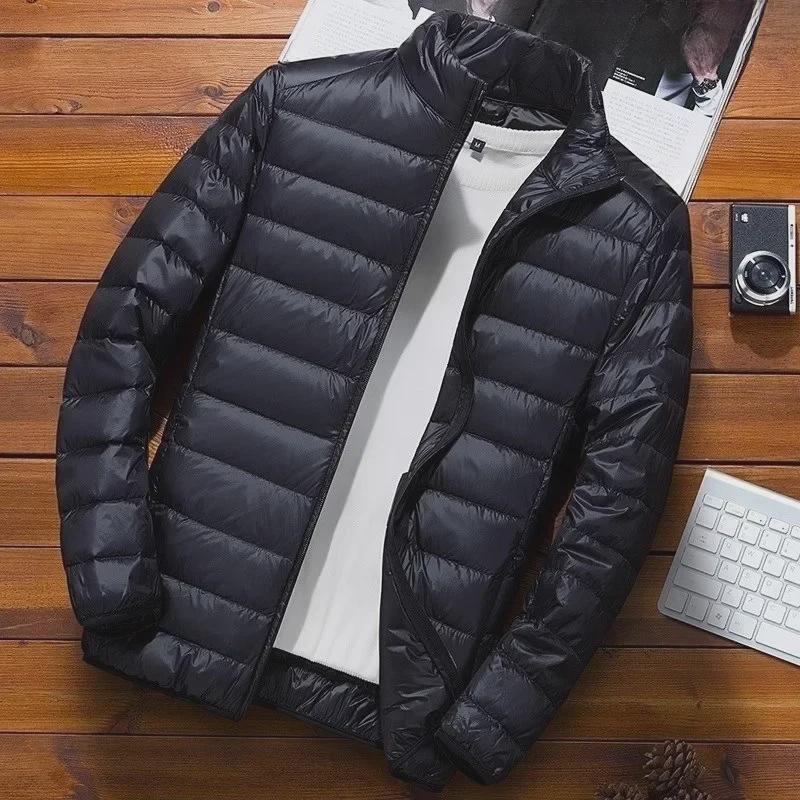 Мужская зимняя куртка в корейском стиле 2023 года — модное короткое бархатное пальто с хлопковой подкладкой