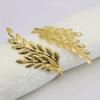5pcs Gold Leaf Napkin Buckles Electroplated Napkin Holder Wheat Shaped Napkin Ring  Banquet