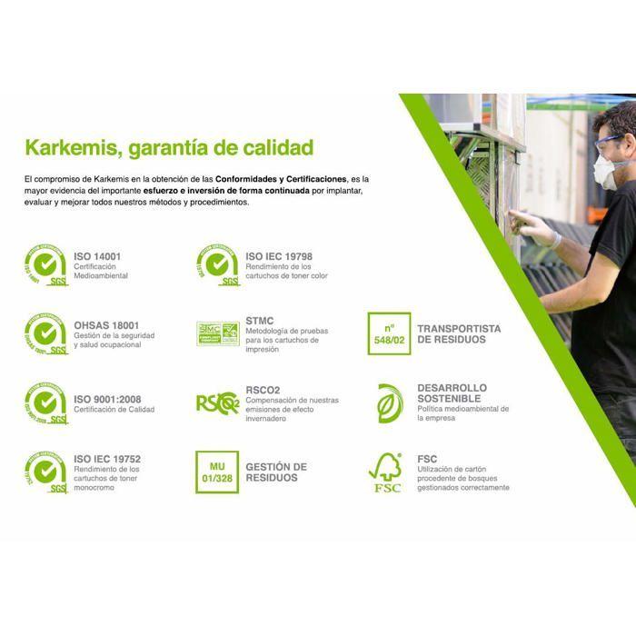 Cartouche d'encre recyclée - Karkemis - Noir - 42 ml - Compatibilité HP - Dimensions 7.5x14x4 cm