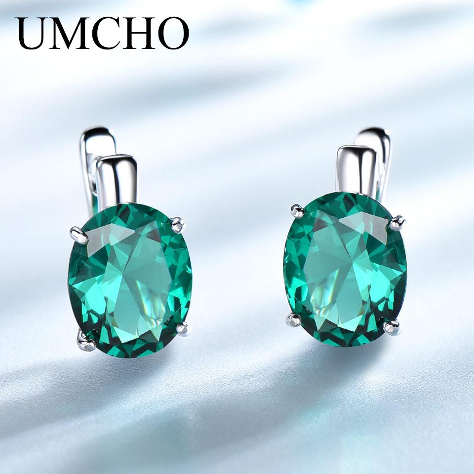 10*8mm Oval Green Oval Zircon Clip Earrings Fashion 925 Silver Cute Earrings for Girls