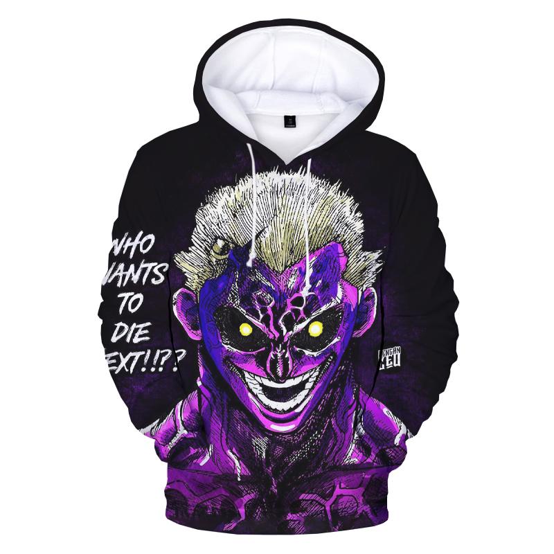 Новые популярные толстовки с 3D принтом Kengan Ashura Season 2, мужские и женские модные повседневные пуловеры большого размера с круглым вырезом